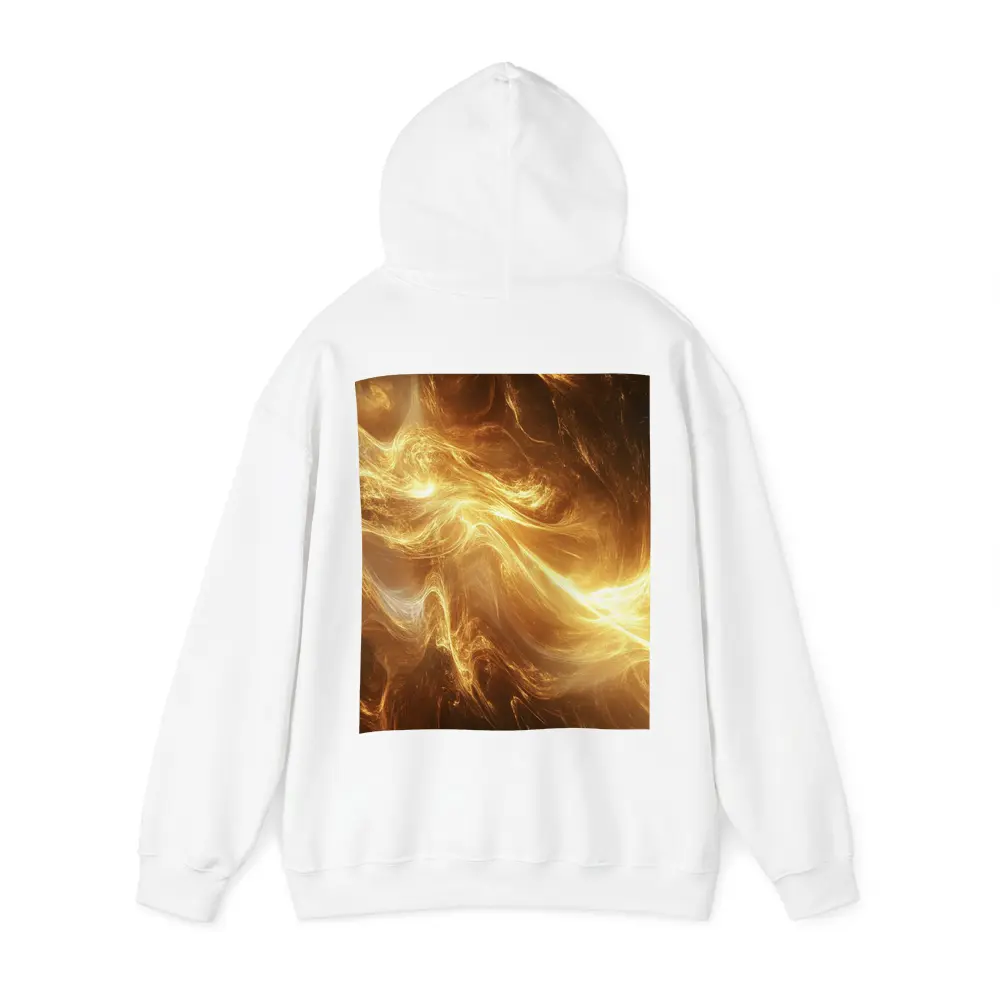 Golden Abstract Swirling Energy Light Waves – Hoodies
