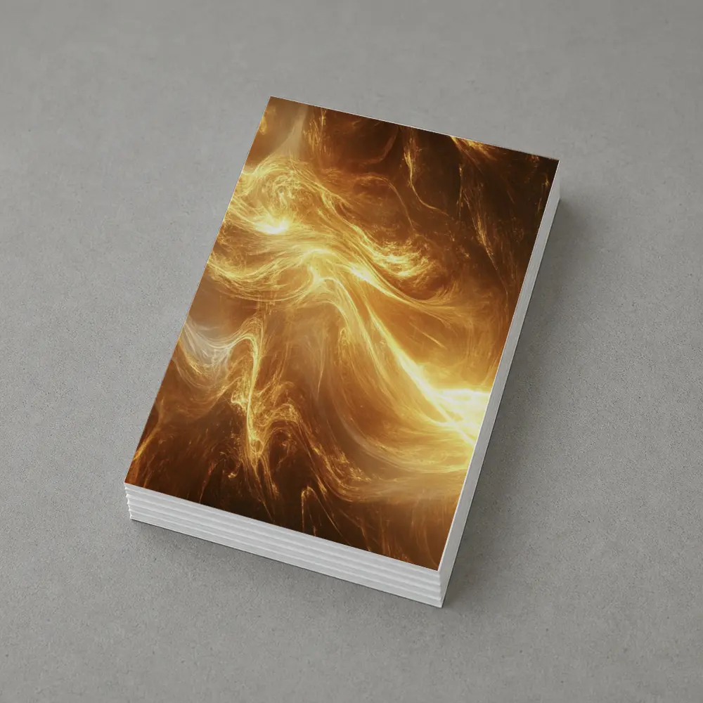 Golden Abstract Swirling Energy Light Waves – Postcards