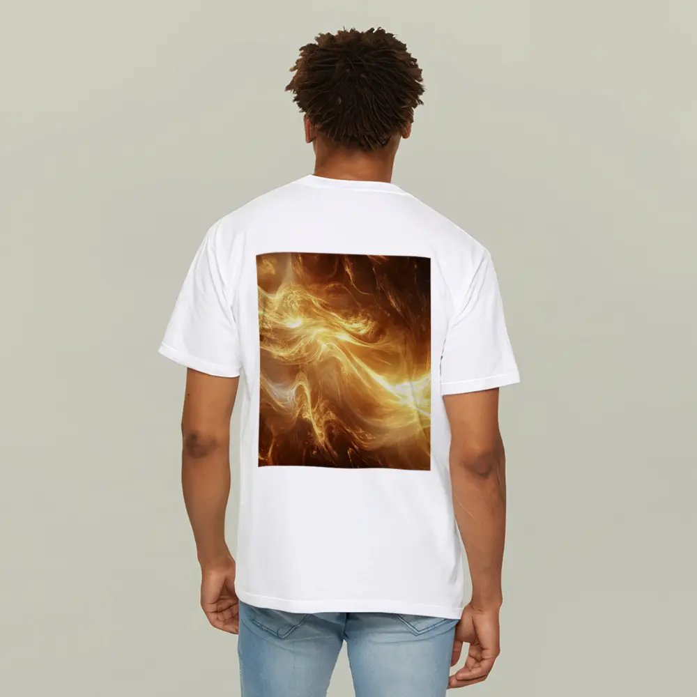 Golden Abstract Swirling Energy Light Waves – T-Shirts