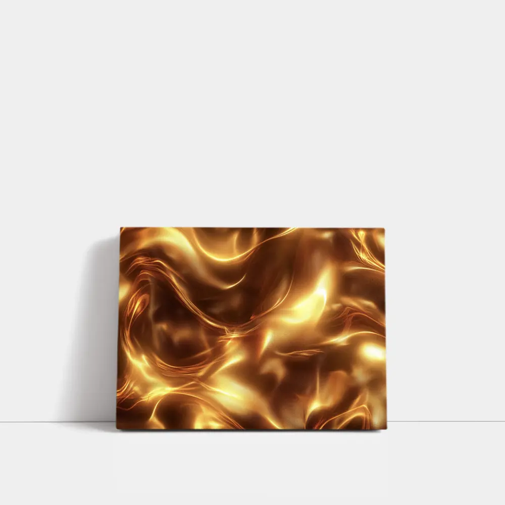 Liquid Gold Abstract Flowing Waves Art – Wall Art