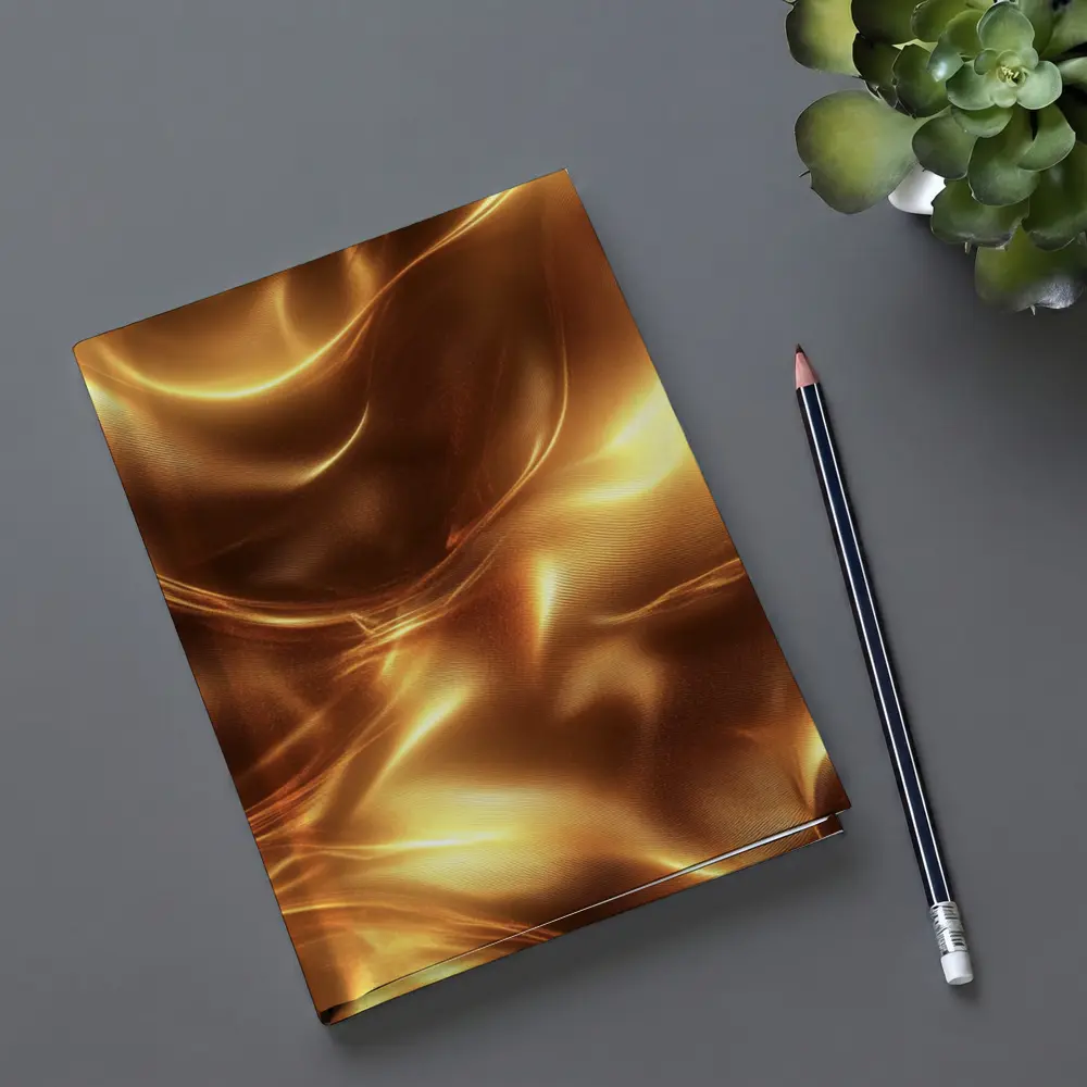 Liquid Gold Abstract Flowing Waves Art – Notebooks