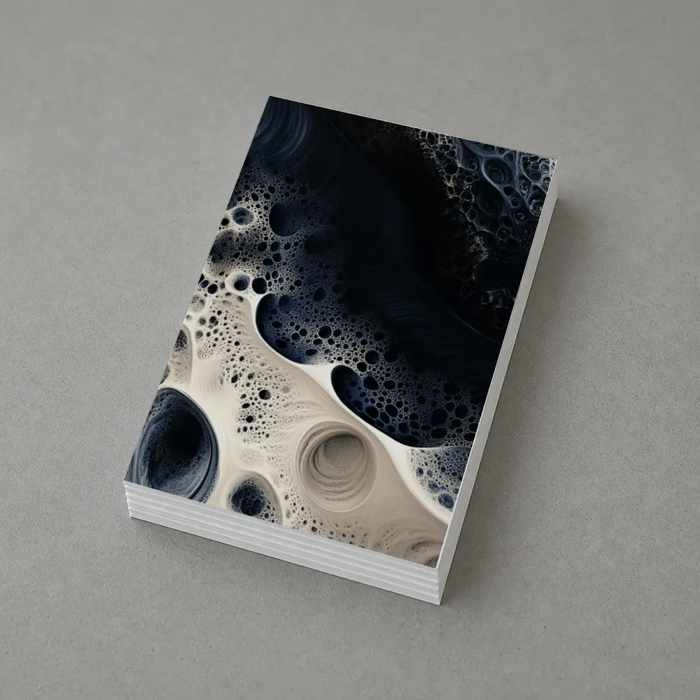 Dark Blue White Abstract Fractal Foam Art – Postcards