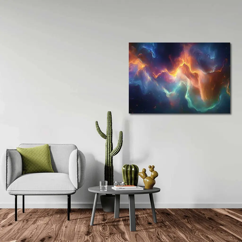 Colorful Nebula Space Abstract Galaxy Art – Wall Art
