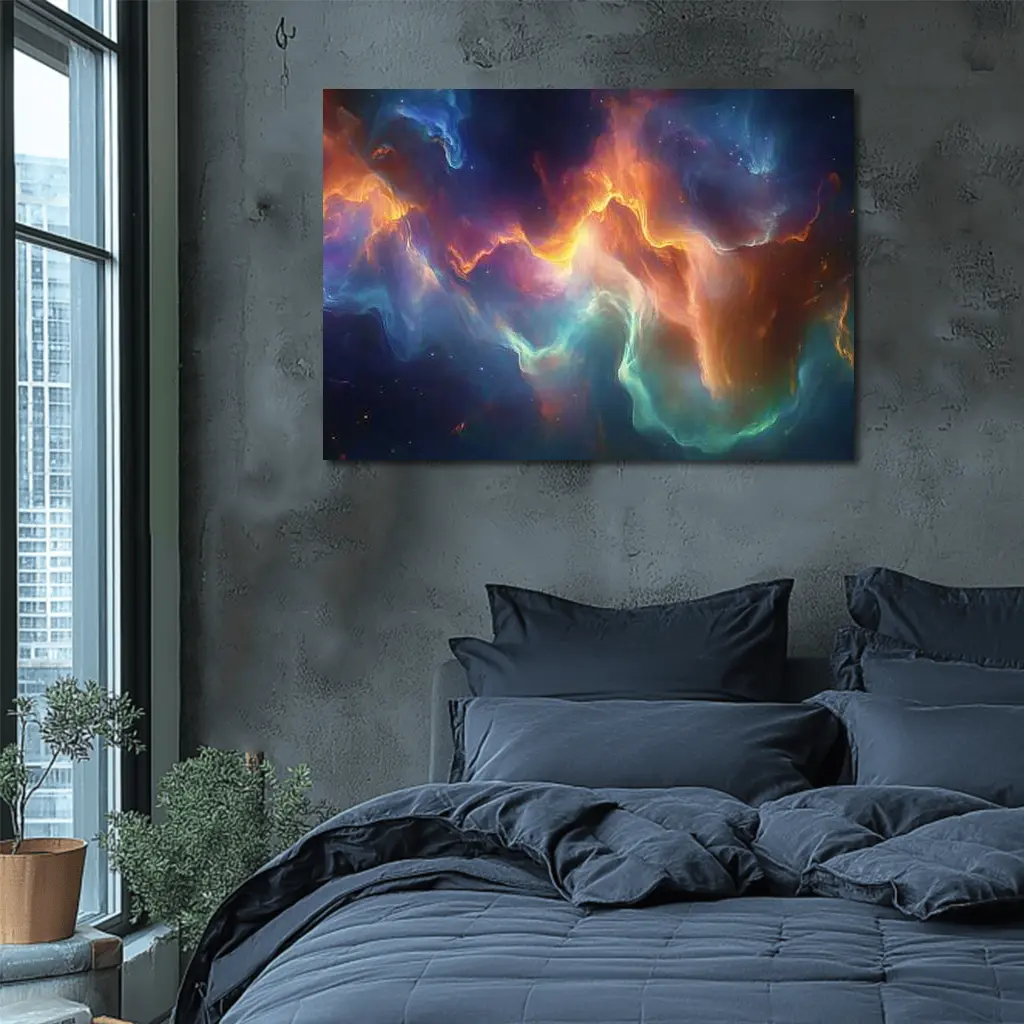 Colorful Nebula Space Abstract Galaxy Art – Wall Art