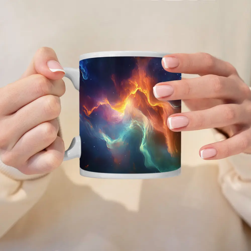 Colorful Nebula Space Abstract Galaxy Art – Mugs