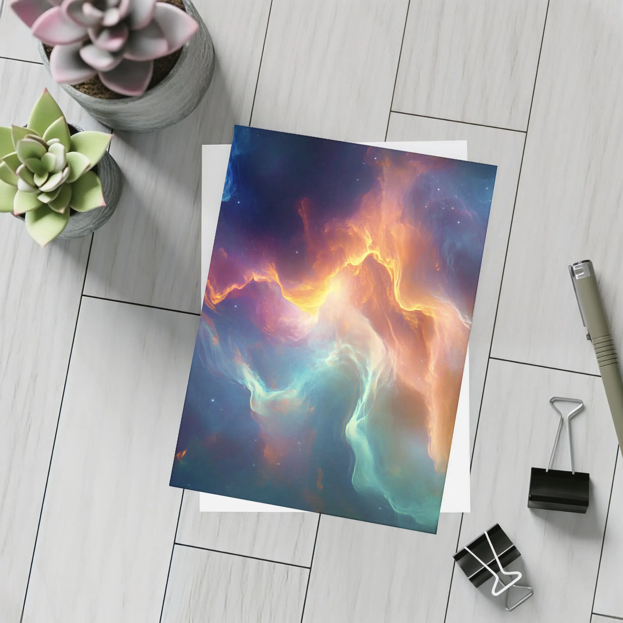 Colorful Nebula Space Abstract Galaxy Art – Postcards
