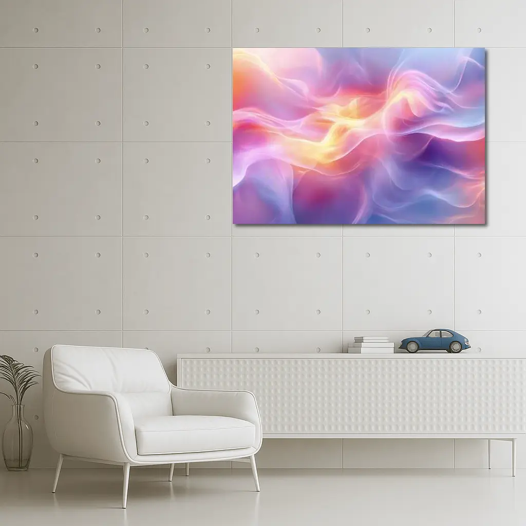 Soft Pink Purple Abstract Flowing Wave Art – Wall Art