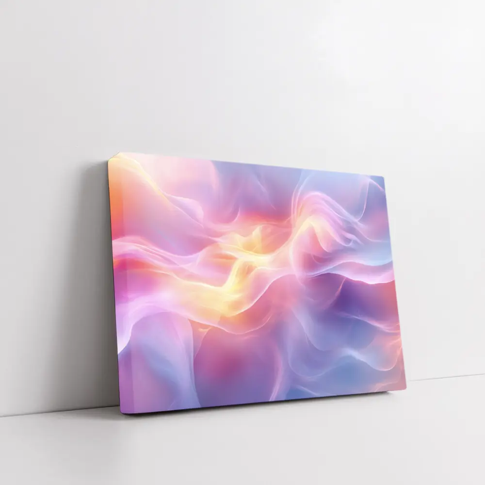 Soft Pink Purple Abstract Flowing Wave Art – Wall Art