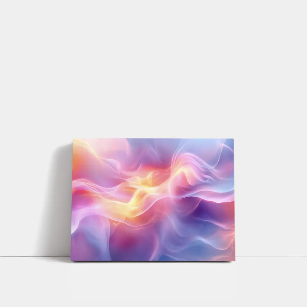 Soft Pink Purple Abstract Flowing Wave Art – Wall Art