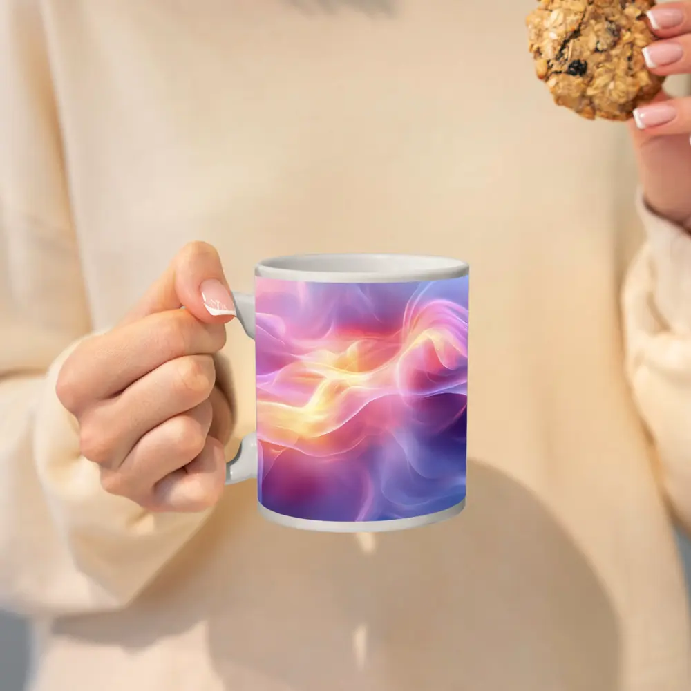 Soft Pink Purple Abstract Flowing Wave Art – Mugs