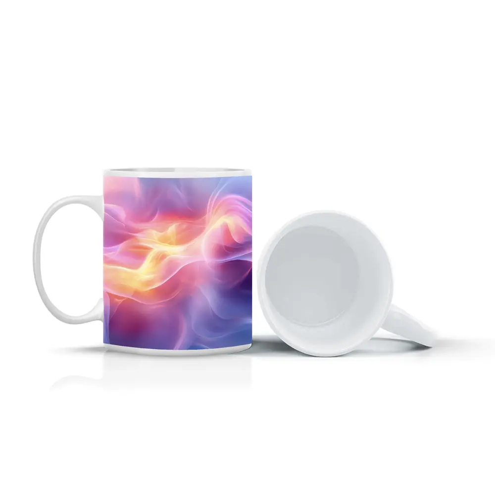 Soft Pink Purple Abstract Flowing Wave Art – Mugs