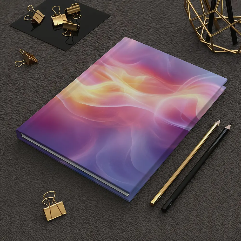 Soft Pink Purple Abstract Flowing Wave Art – Notebooks