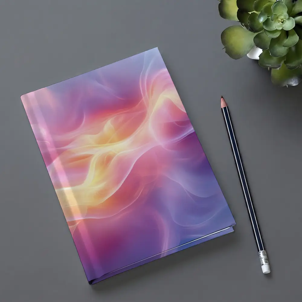 Soft Pink Purple Abstract Flowing Wave Art – Notebooks