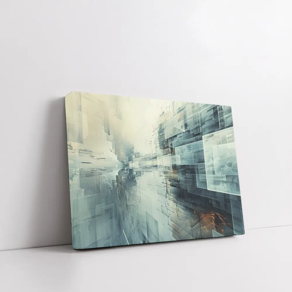 Abstract Digital Architecture Geometric City Art – Wall Art