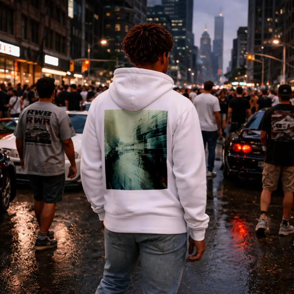 Abstract Digital Architecture Geometric City Art – Hoodies