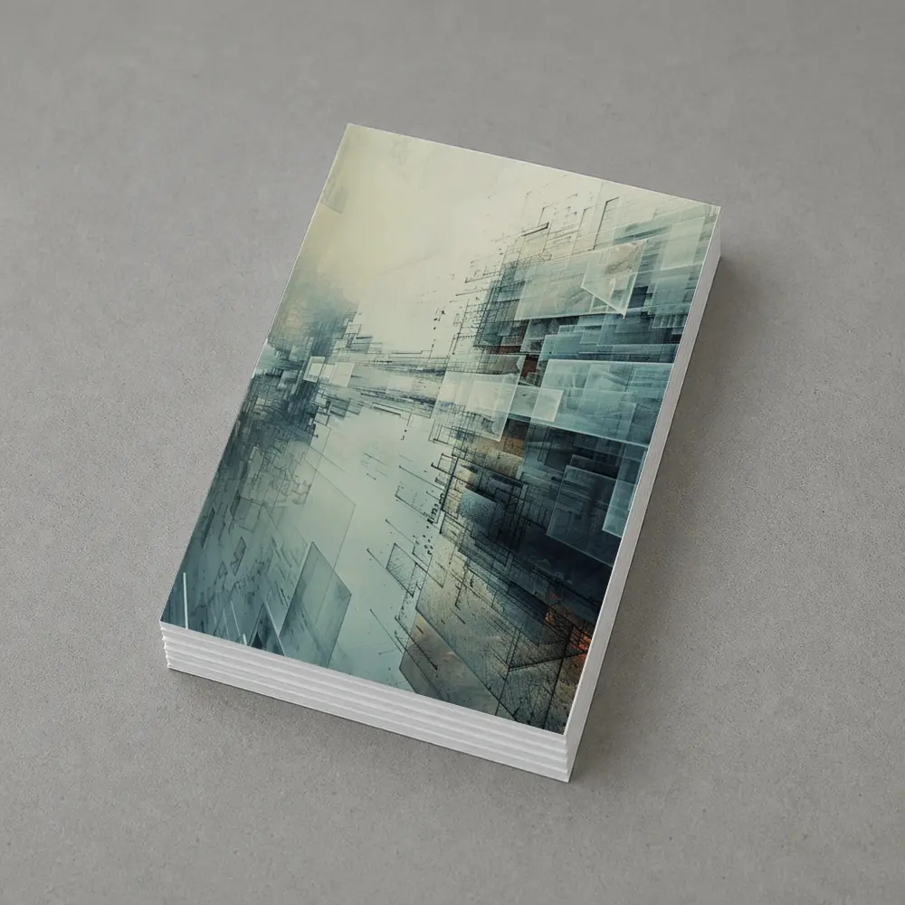 Abstract Digital Architecture Geometric City Art – Postcards