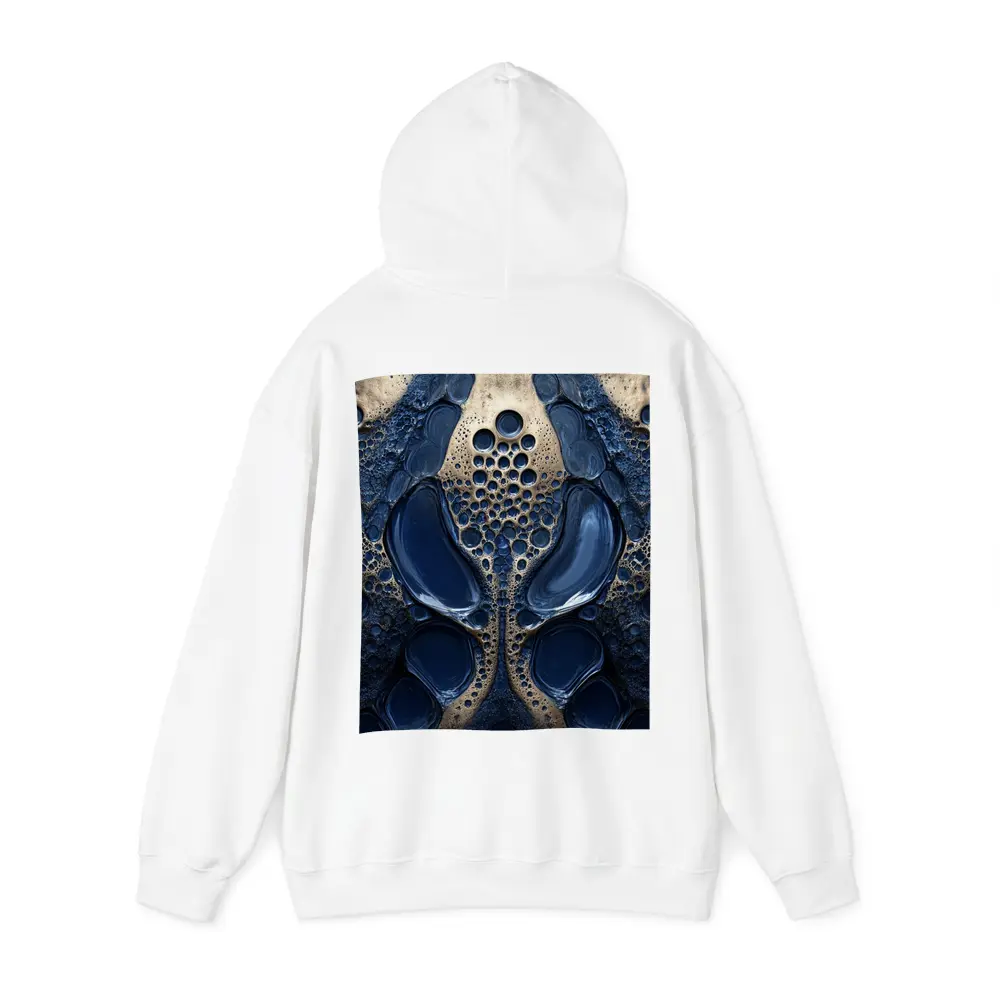 Deep Blue Abstract Gold Bubble Organic Pattern – Hoodies