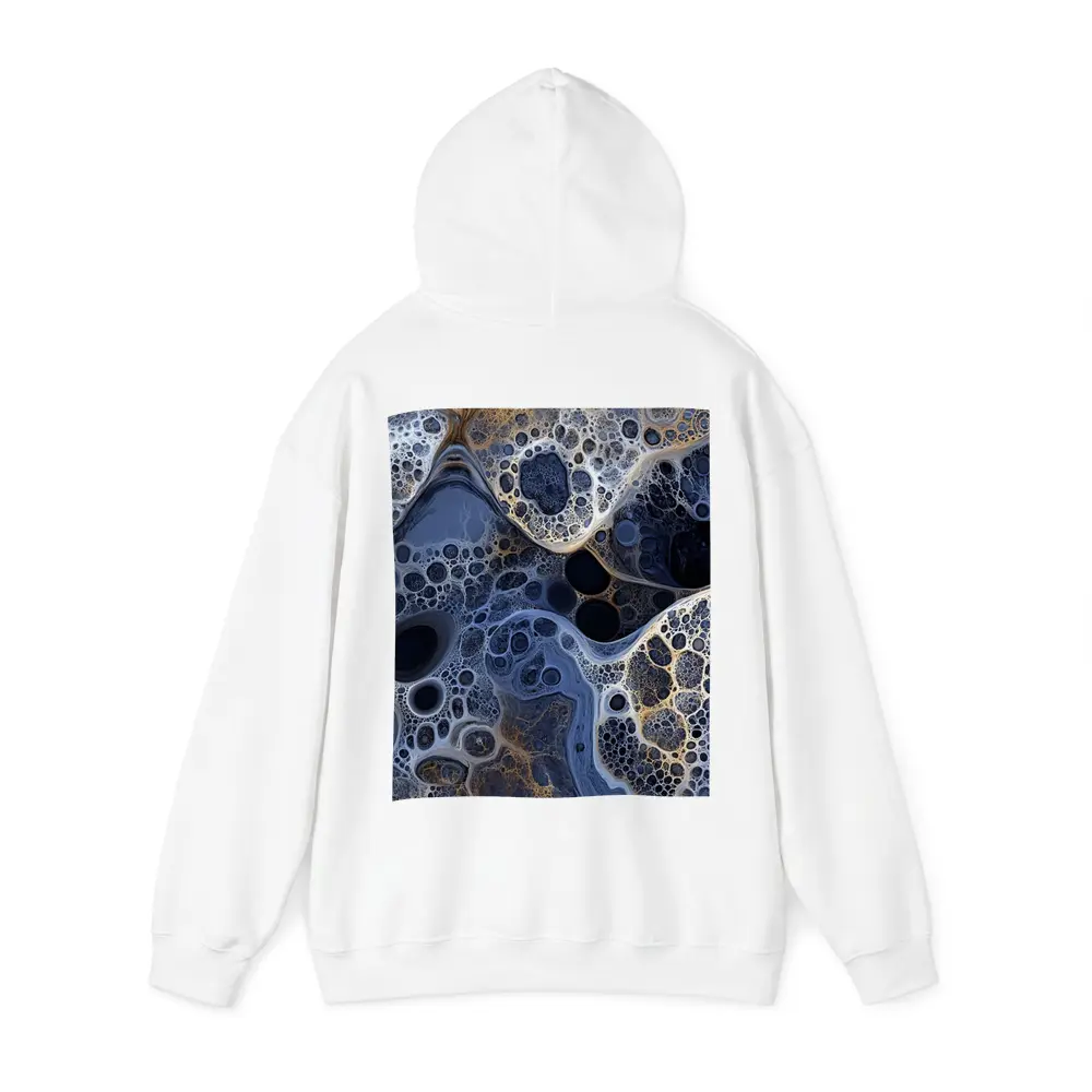 Dark Blue Abstract Fractal Bubble Pattern Art – Hoodies