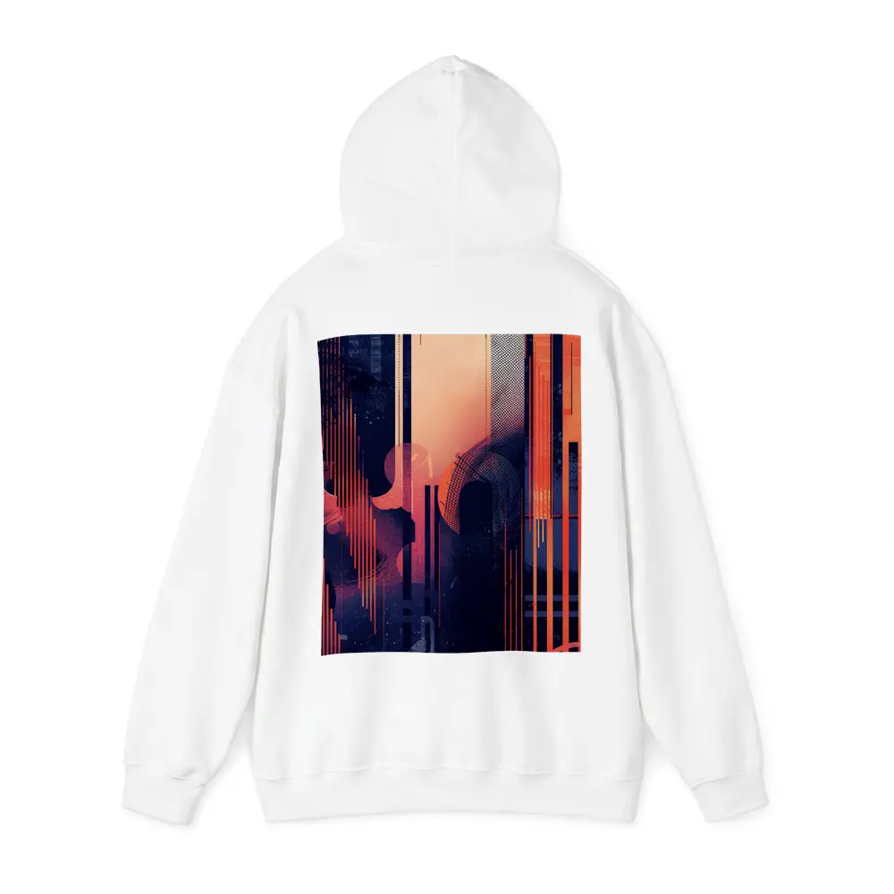 Abstract Coral Blue Geometric Urban Night – Hoodies
