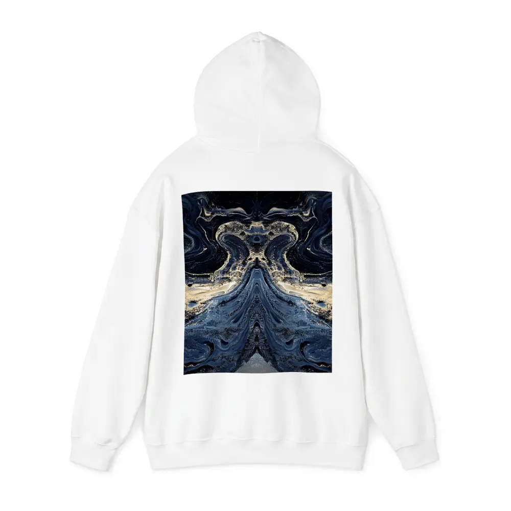 Dark Blue Gold Marble Abstract Fluid Art – Hoodies
