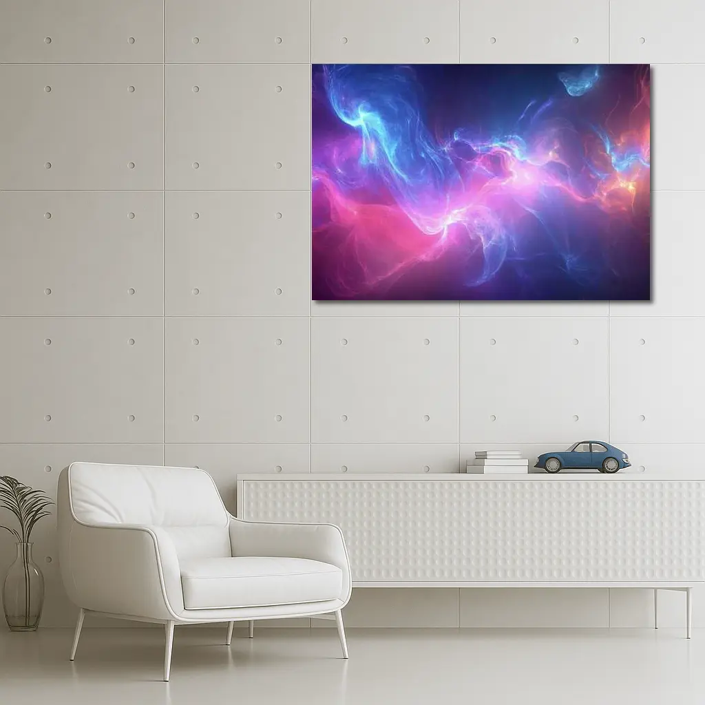 Blue Pink Purple Abstract Neon Energy Art – Wall Art