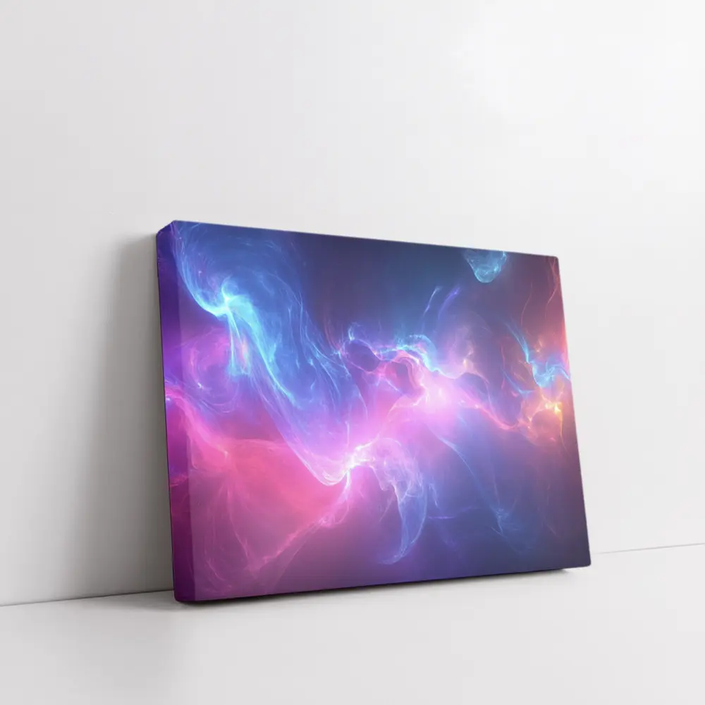 Blue Pink Purple Abstract Neon Energy Art – Wall Art