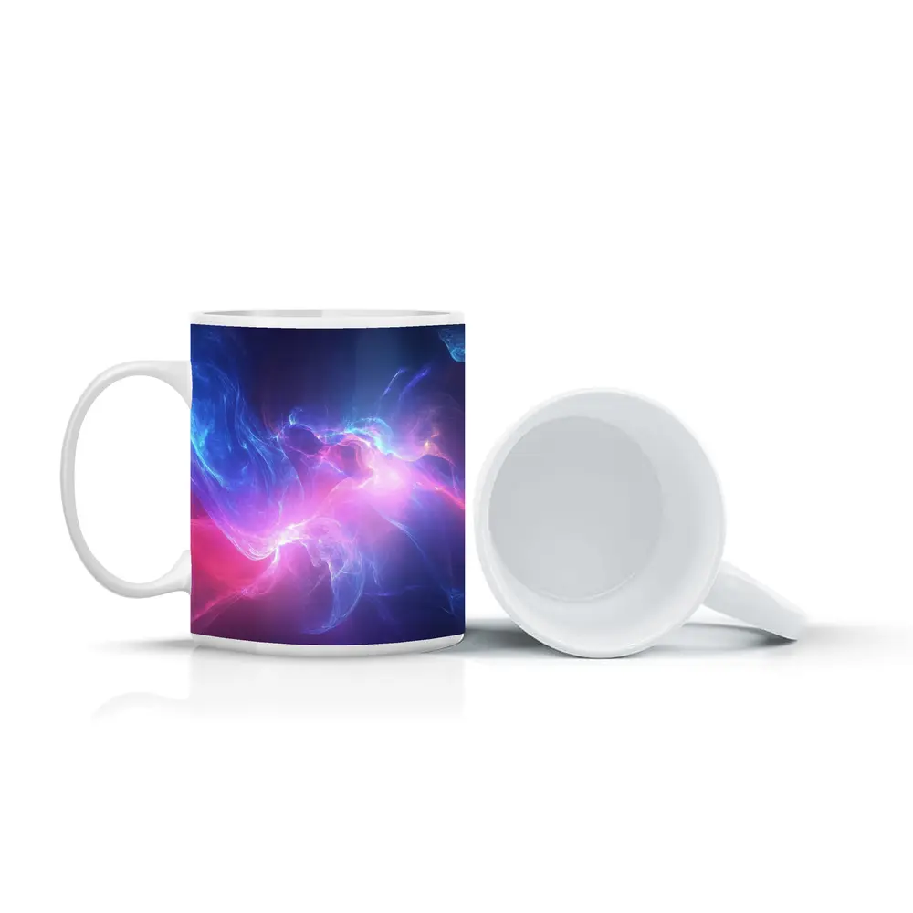 Blue Pink Purple Abstract Neon Energy Art – Mugs