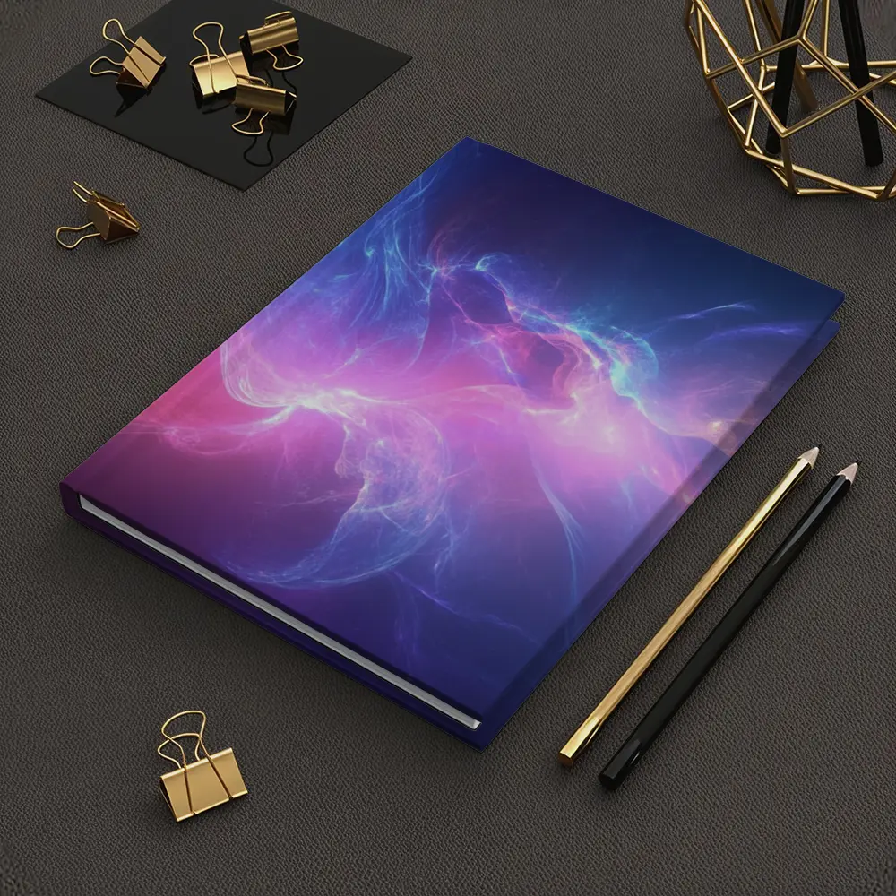 Blue Pink Purple Abstract Neon Energy Art – Notebooks