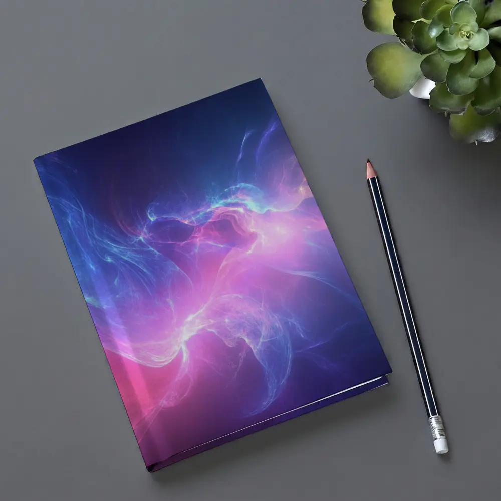 Blue Pink Purple Abstract Neon Energy Art – Notebooks