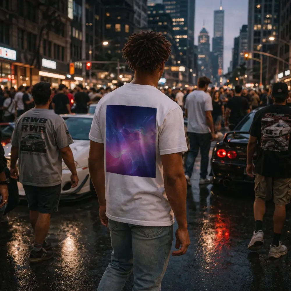 Blue Pink Purple Abstract Neon Energy Art – T-Shirts