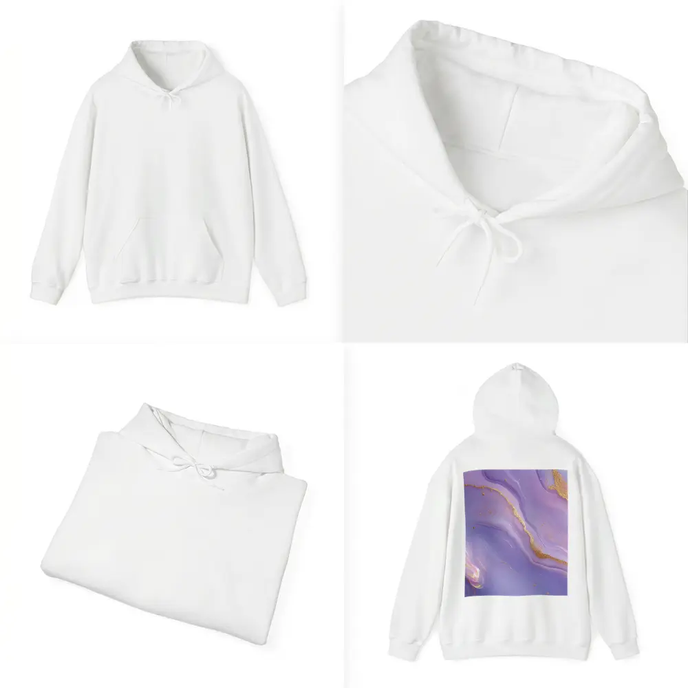 Purple Marble Abstract Art Gold Veins – Hoodies