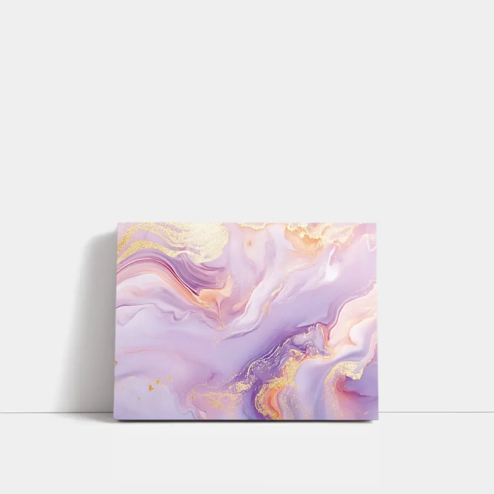 Lavender Pink Gold Swirl Marble Abstract Art – Wall Art