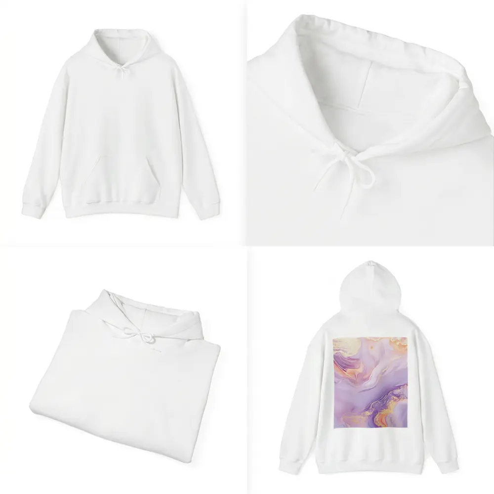 Lavender Pink Gold Swirl Marble Abstract Art – Hoodies