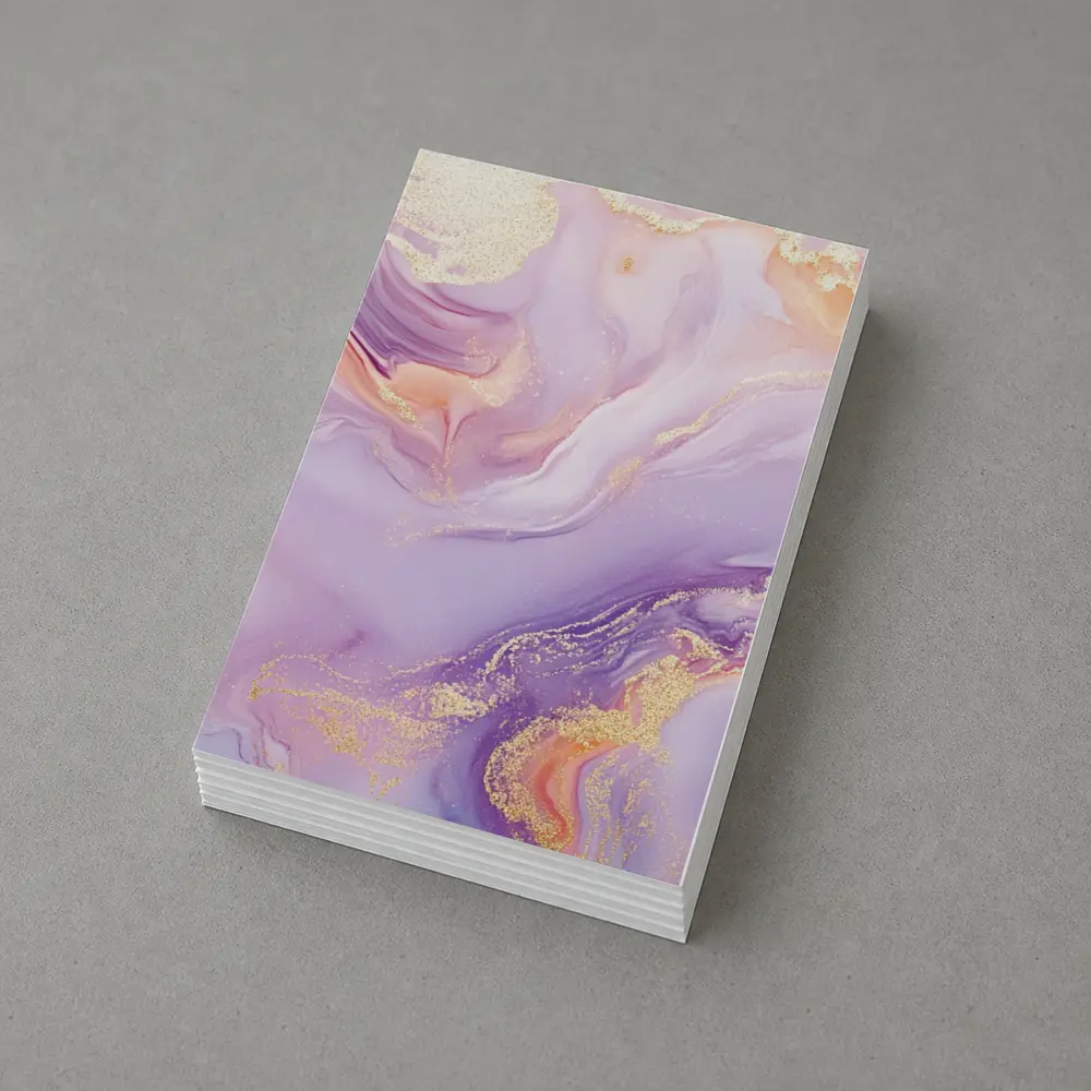 Lavender Pink Gold Swirl Marble Abstract Art – Postcards