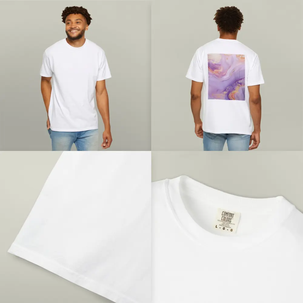 Lavender Pink Gold Swirl Marble Abstract Art – T-Shirts