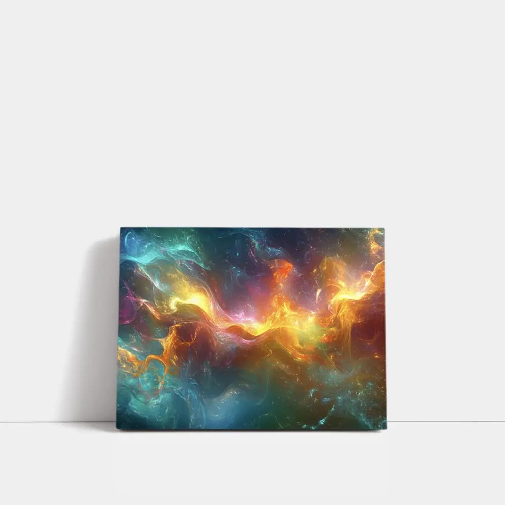 Colorful Abstract Cosmic Nebula Swirling Energy Art – Wall Art