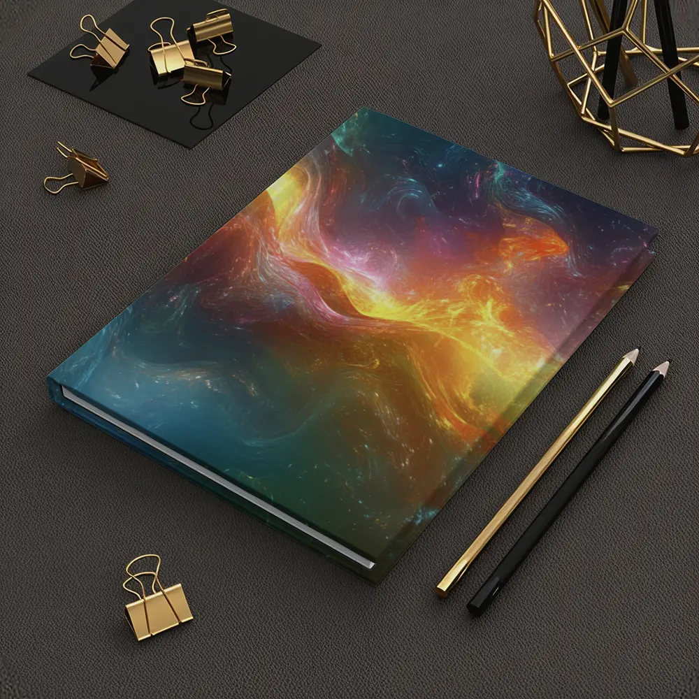 Colorful Abstract Cosmic Nebula Swirling Energy Art – Notebooks