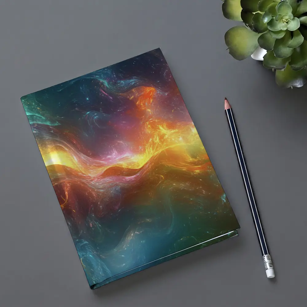 Colorful Abstract Cosmic Nebula Swirling Energy Art – Notebooks