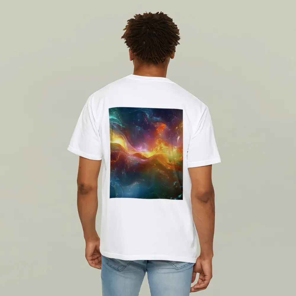 Colorful Abstract Cosmic Nebula Swirling Energy Art – T-Shirts