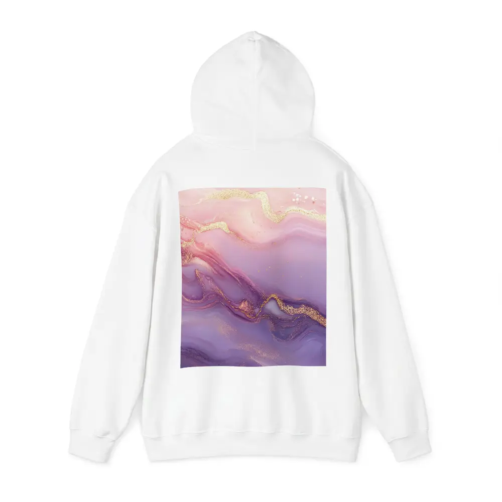 Pink Purple Marble Abstract Gold Swirl Art – Hoodies