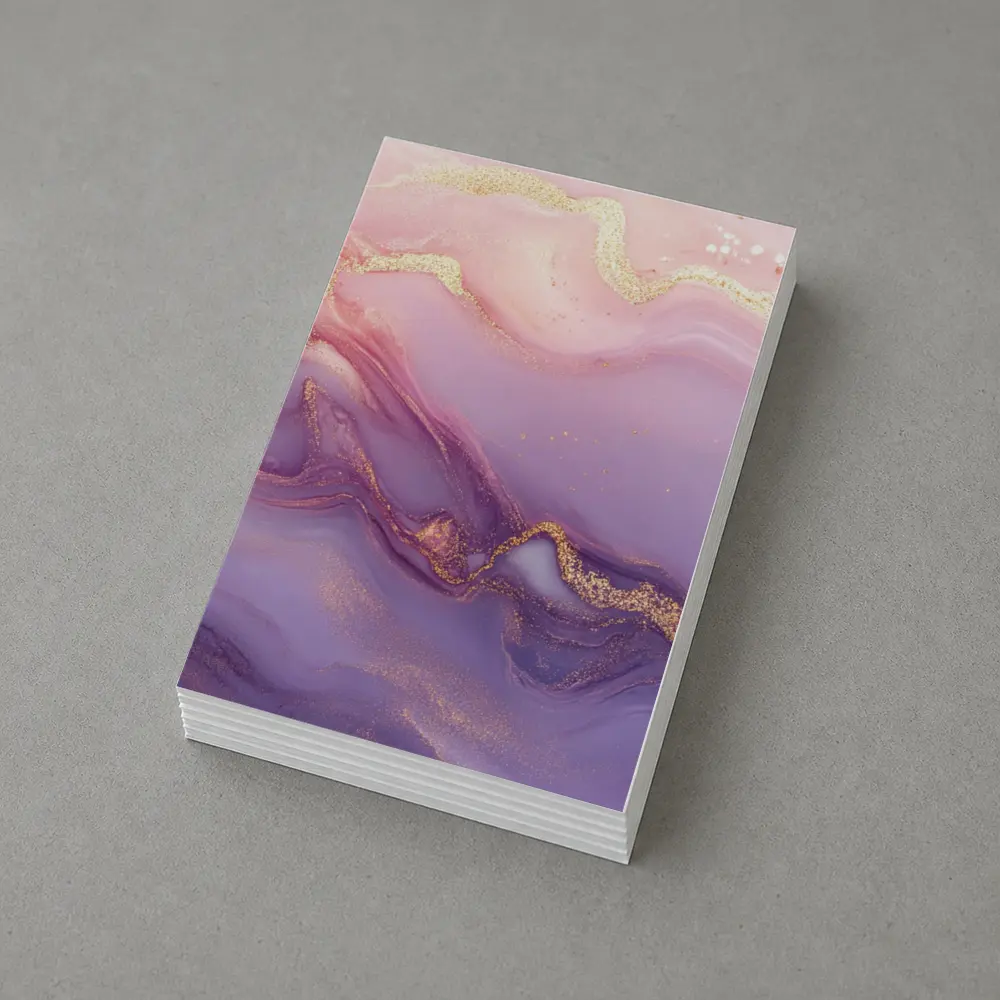 Pink Purple Marble Abstract Gold Swirl Art – Postcards