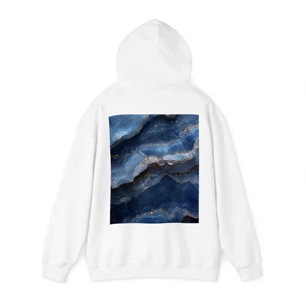 Deep Blue Marble Abstract Gold Glitter – Hoodies