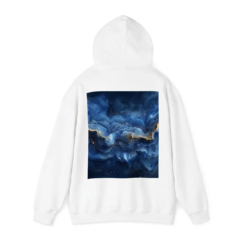 Deep Blue Marble Abstract Gold Swirls – Hoodies
