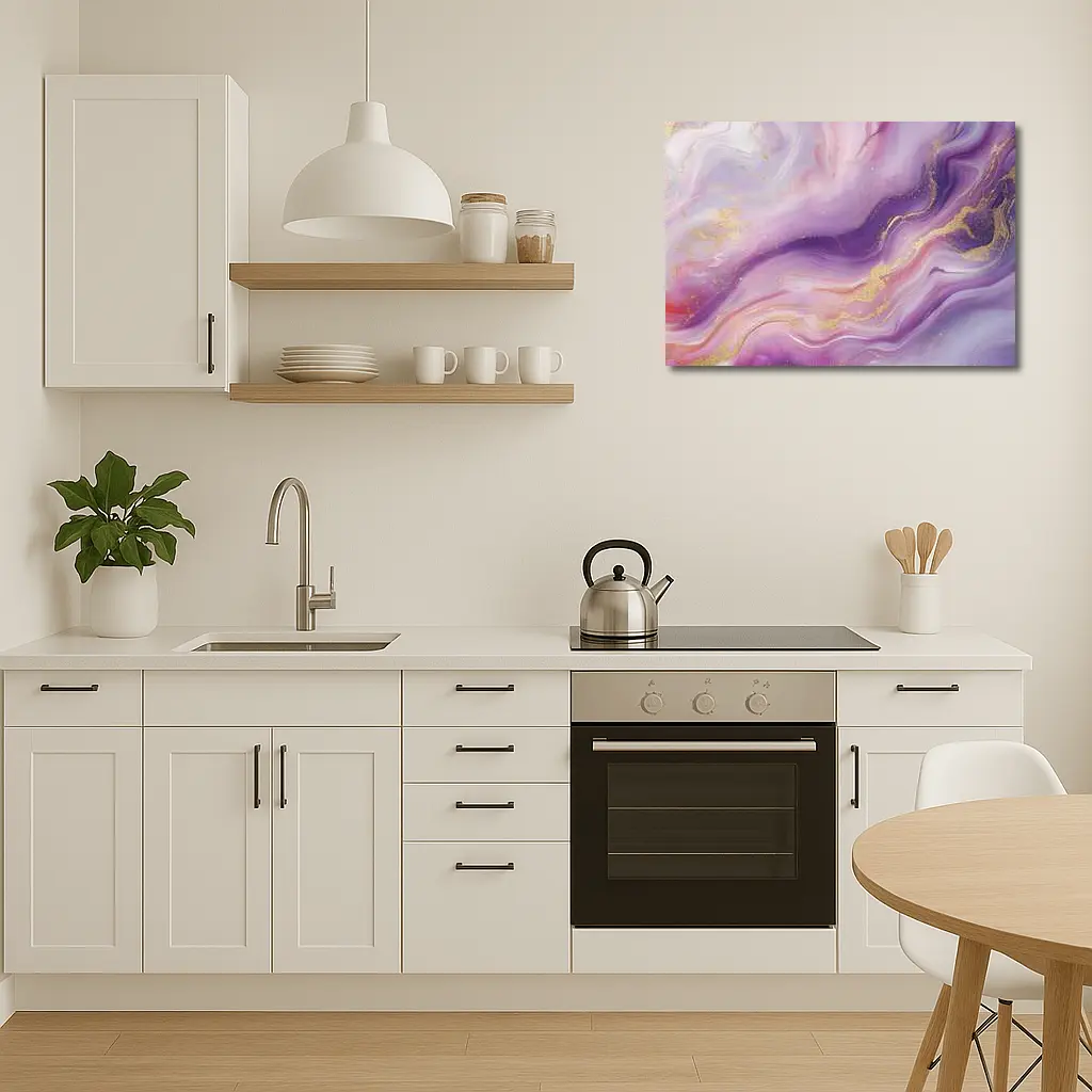 Purple Pink Marble Gold Abstract Art – Wall Art