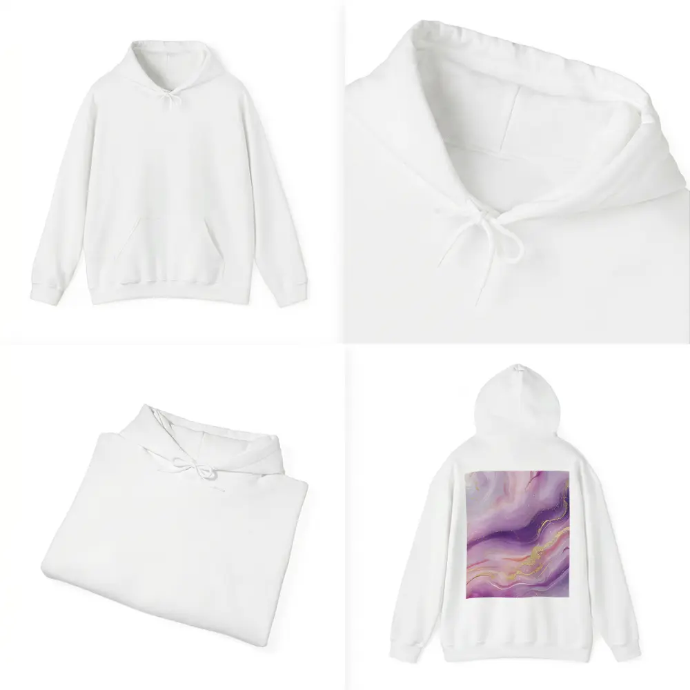 Purple Pink Marble Gold Abstract Art – Hoodies