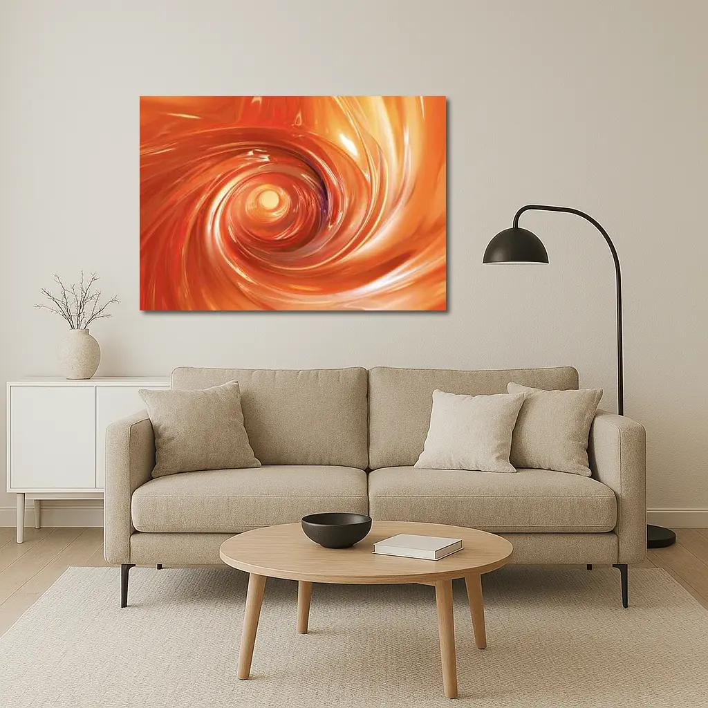 Orange Swirl Abstract Digital Art Design – Wall Art