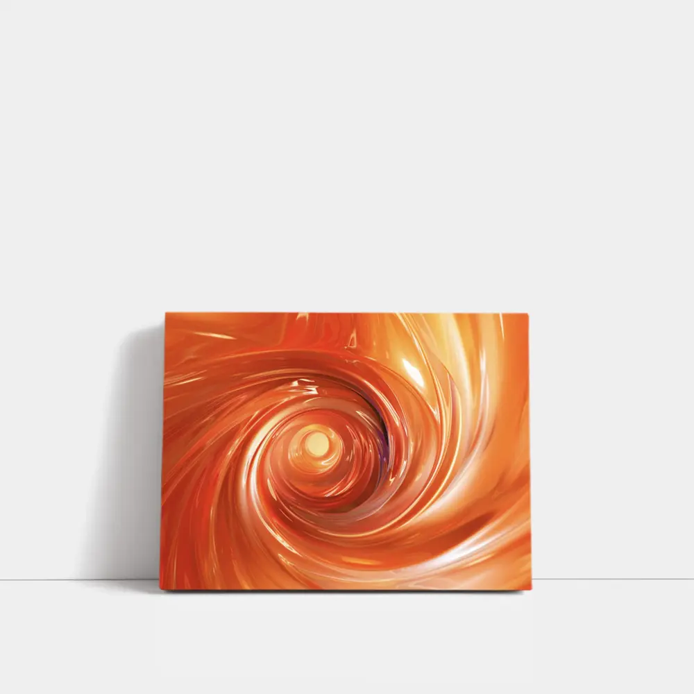 Orange Swirl Abstract Digital Art Design – Wall Art