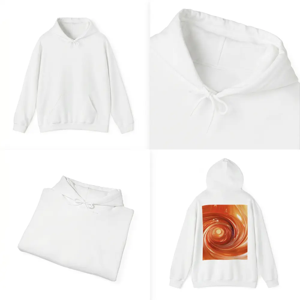 Orange Swirl Abstract Digital Art Design – Hoodies