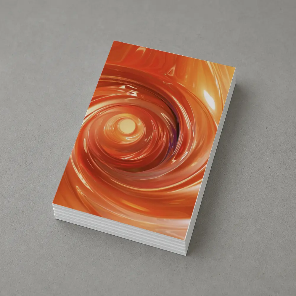 Orange Swirl Abstract Digital Art Design – Postcards