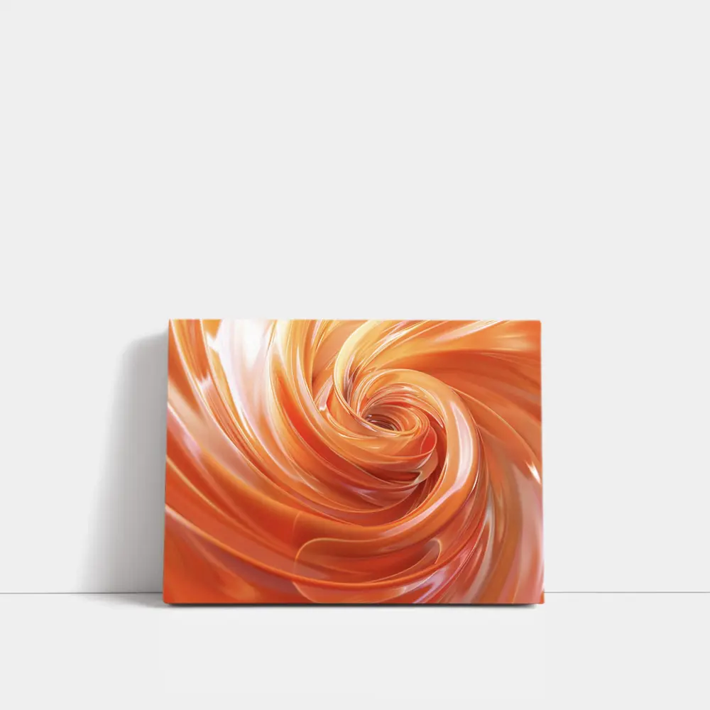 Orange Swirl Abstract Fluid Art Design – Wall Art